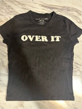 Social Edition Black 'OVER IT' Graphic Short Sleeve Tee